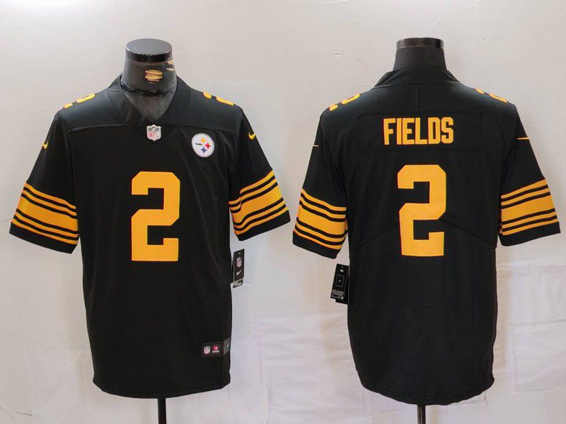 Men Pittsburgh Steelers 2 Fields Black 2024 Nike Limited NFL Jersey style 2